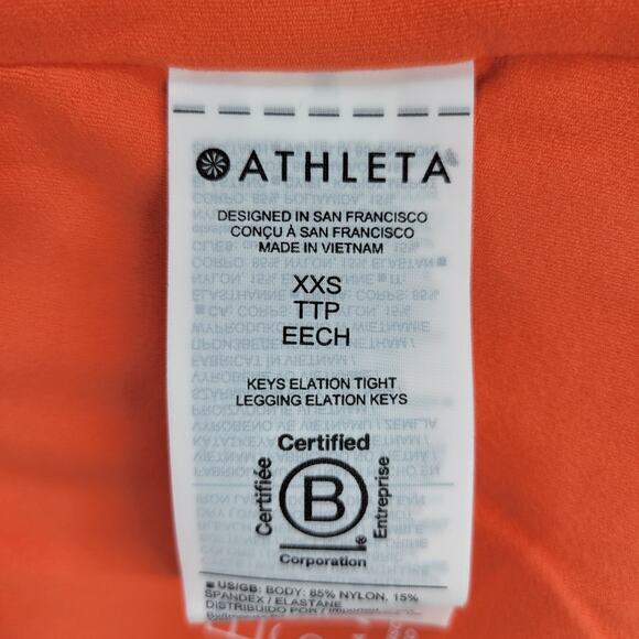 Athleta x Alicia Keys Womens Leggings Size XXS Orange Elation Ribbed Tight NEW - Picture 4 of 15